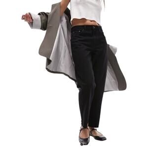 Topshop Black Cropped Straight Leg Jeans Juniors 7 NWT